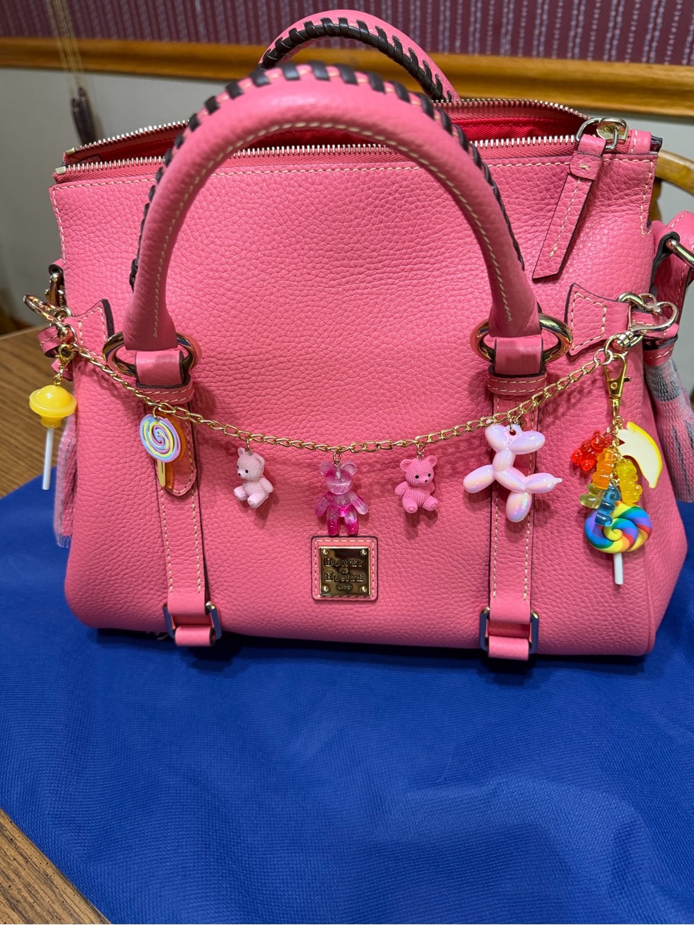Dooney & Bourke Bubblegum pebbled Leather Satchel Handbag